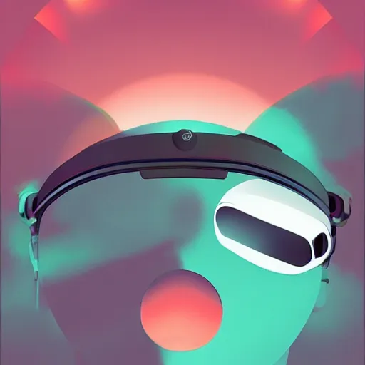 Image similar to A futuristic VR Headset, James Gilleard