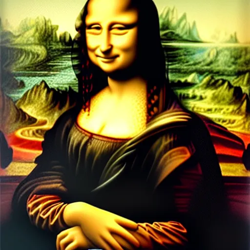Image similar to the Mona Lisa being painted by an aardvark, real