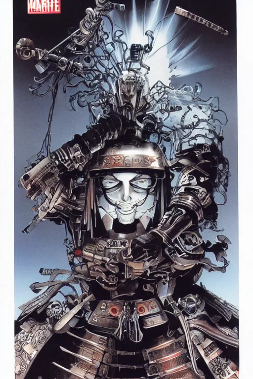 Prompt: cybernetic samurai general ghost by mark zug, travis charest, kev walker, jesper ejsing and paolo parente