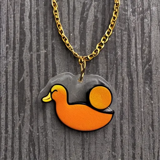 Prompt: duck with necklace