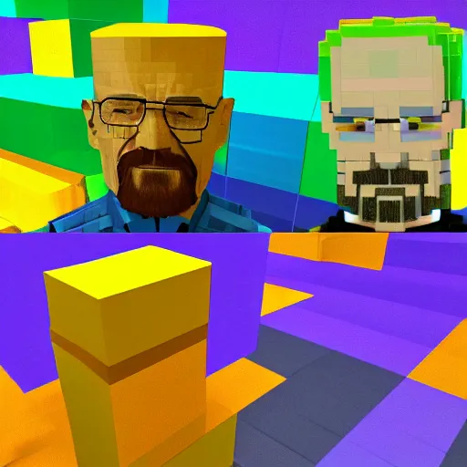 Image similar to walter white, cubes, voxels