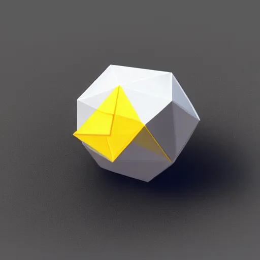 Image similar to a high quality render of a low poly lemon,