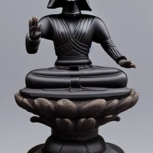 Image similar to female darth vader as buddha statue, 5 5 mm