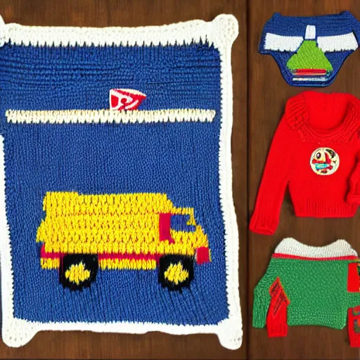 Image similar to garbage truck knitting pattern for children intarsia chart picture jumper in dk yarn vintage