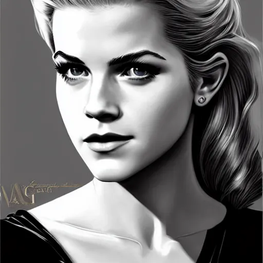 Prompt: A combination of Katheryn Winnick's and Grace Kelly's and Emma Watson's faces with blonde hair as Solid Snake from Metal Gear Solid, full body, western, D&D, fantasy, intricate, elegant, highly detailed, digital painting, artstation, concept art, matte, sharp focus, illustration, art by Artgerm and Greg Rutkowski and Alphonse Mucha