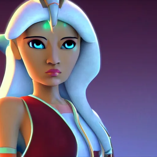 Image similar to Princess 'Kida' Kidagakash, in the Clone Wars, 3D animation, 4k,