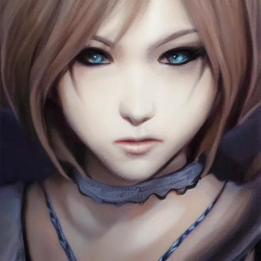 Image similar to realistic painting of 2B