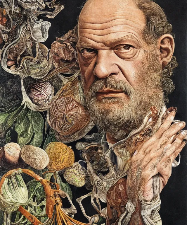 Prompt: high quality high detail painting by lucian freud, hd, all of the knowledge of the world in kelsey grammer's brain, photorealistic lighting, by ernst haeckel