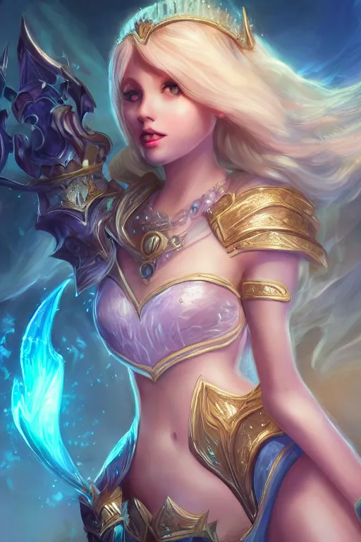 Image similar to portrait of lux from league of legends, wielding light magic, photorealistic fantasy castle city, full body, powerful, fantasy, intricate, elegant, highly detailed, digital painting, artstation, concept art, sharp focus, illustration, art by irina french