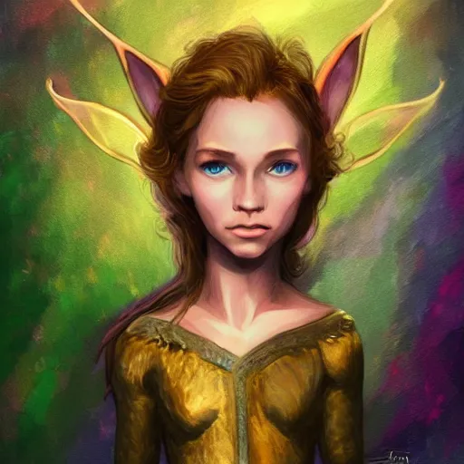 Image similar to tom holland elven fairy, golden details, impressionist gouache digital art style, hd, vivid, trending on artstation