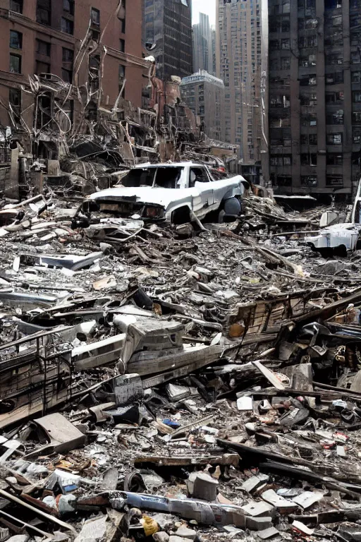 Prompt: new york city fallout future rubble