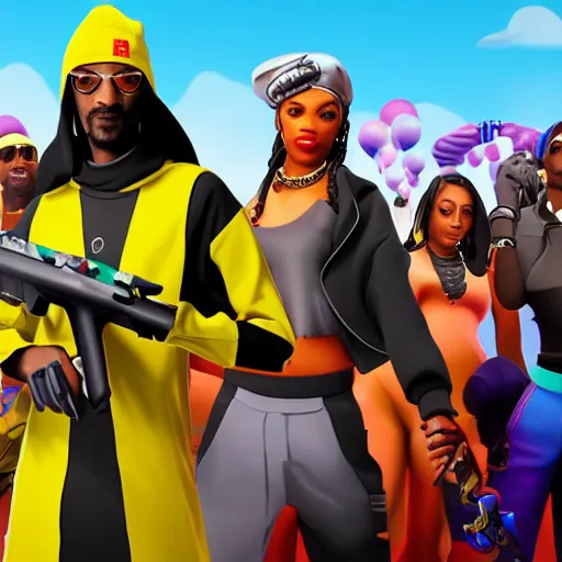 Prompt: snoop dog in fortnite