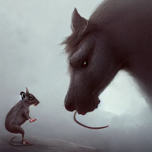 Image similar to hybrid of mouse and horse and rat, half horse - half mouse, digital art fantasy art, art by george stubbs, jakub rozalski, anton fadeev