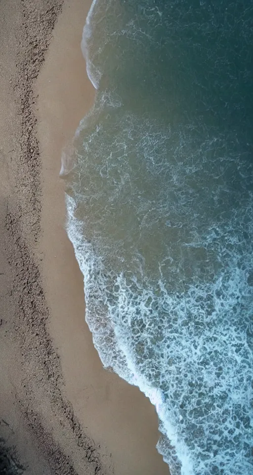 Image similar to CNN news footage taken from above. A huge creature is washed up on the beach.