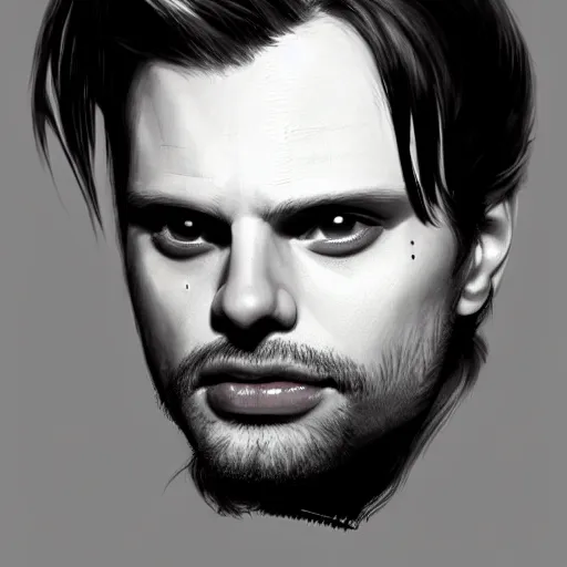 Prompt: flan pudding face sebastian stan as a sentient flan pudding, sebastian stan flan face face spliced with ( ( wibbly wobbly flan pudding facd ) ) ) hybrid humanoid by greg rutkowski