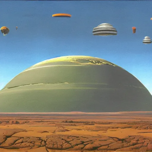 Image similar to a painting in the style of jan goeree and in the style of chesley bonestell.