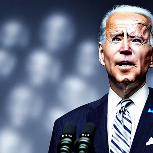 Image similar to Joe Biden as a skin walker