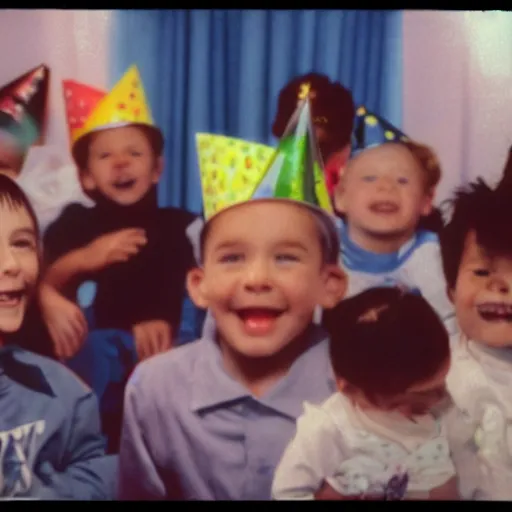 Image similar to vhs video of a birthday party