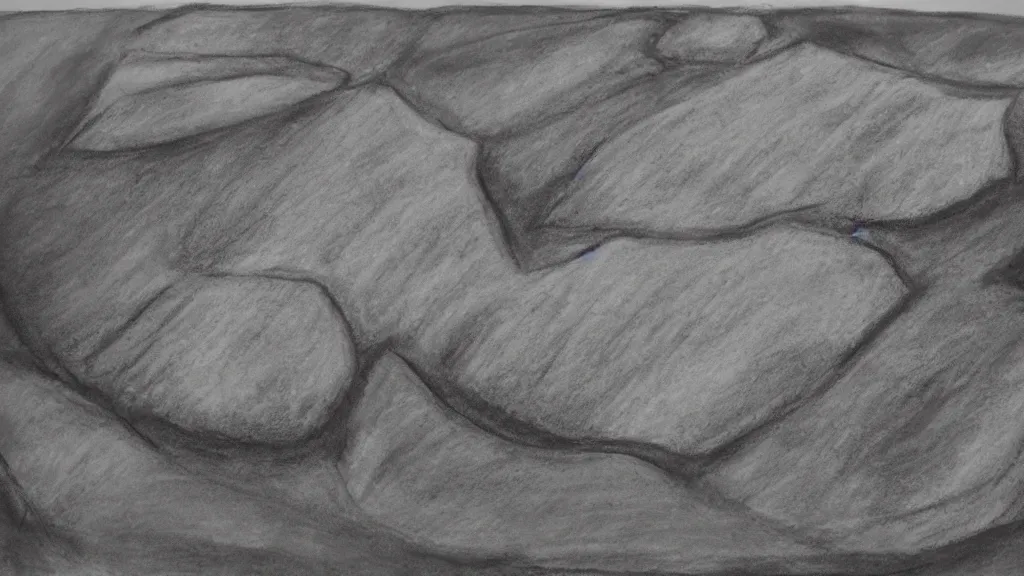 Prompt: charcoal drawing well - traveled inky permafrost