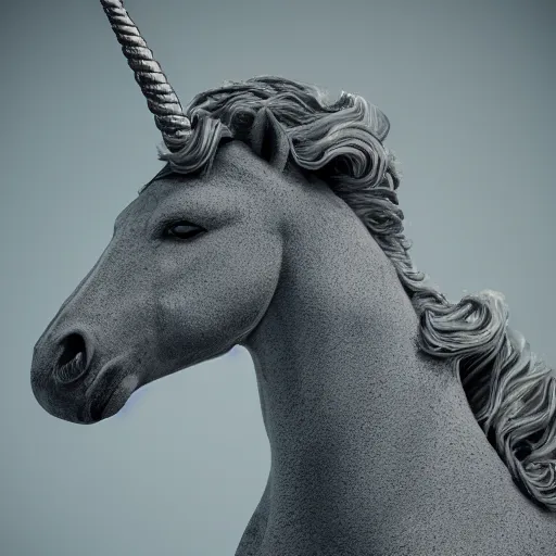 Prompt: unicorn, shallow depth of field, moody lighting, 8 k, artstation trending,