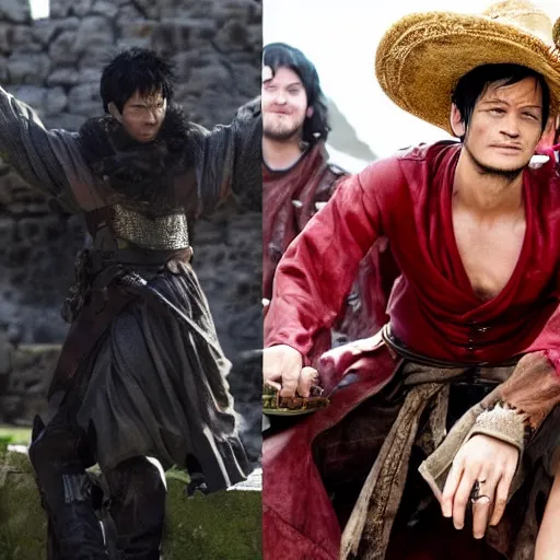 Image similar to luffy in game of thrones