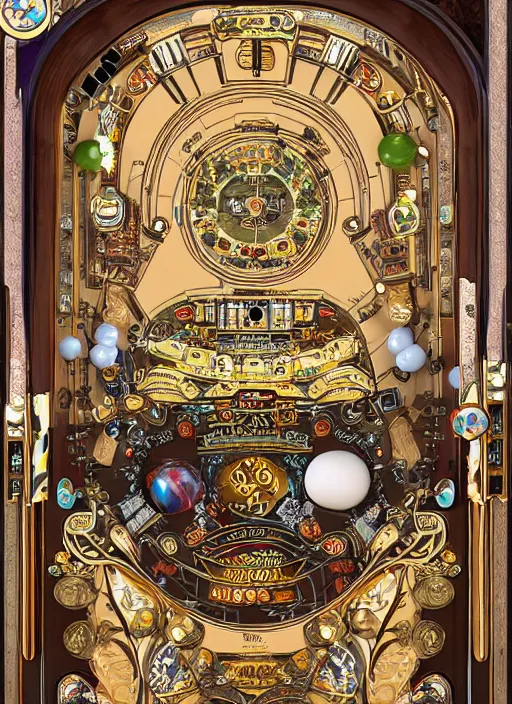 Image similar to rococo-style pinball machine