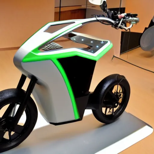 Image similar to electric motor motorcycle, prototype demo at the hall of science