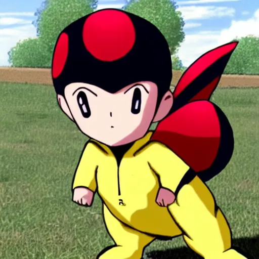 Image similar to the pokemon muck dressed up as saitama, realistic.