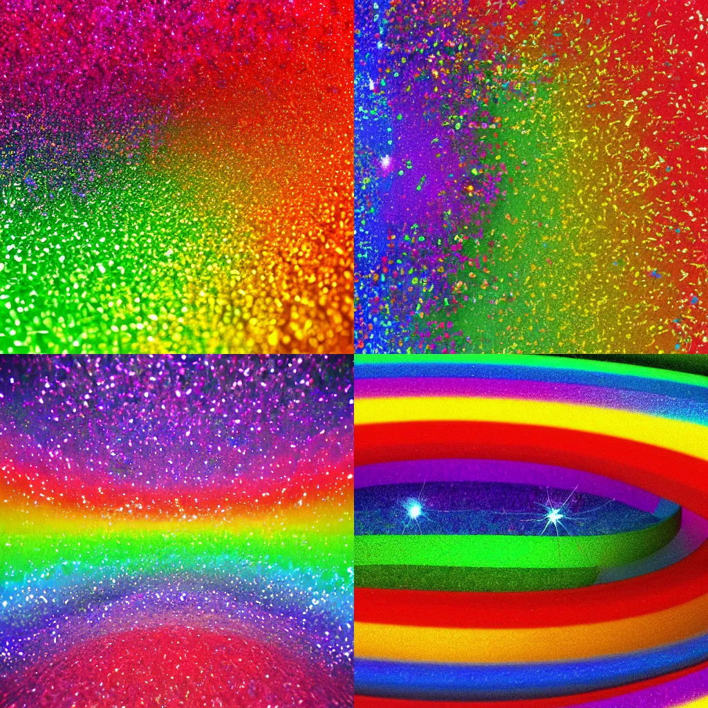 blender render of a rainbow glitter explosion