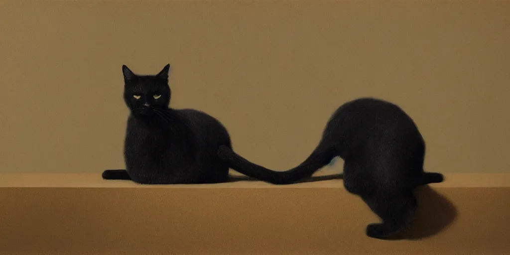 Prompt: Black cat inspired by Franz Sedlacek, artstation, 8k, photorealism