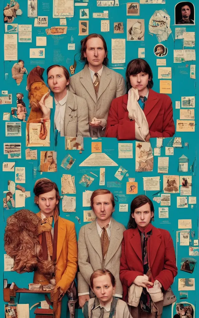 Prompt: “ poster for the new wes anderson movie showing the three protagonists ”