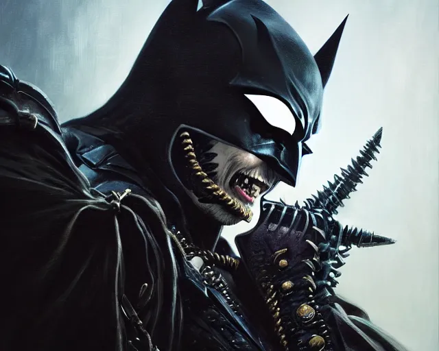 Image similar to highly detailed portrait of johnny depp as the batman who laughs, in mortal kombat 1 1, stephen bliss, unreal engine, fantasy art by greg rutkowski, loish, rhads, ferdinand knab, makoto shinkai and lois van baarle, ilya kuvshinov, rossdraws, tom bagshaw, global illumination, radiant light, detailed and intricate environment