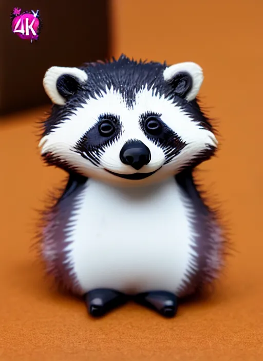Image similar to 80mm resin detailed miniature of fluffy raccoon, Product Introduction Photos, 4K, Full body, simple background