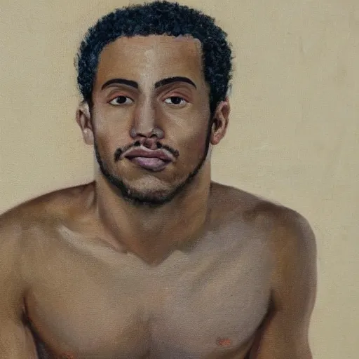 Prompt: a highly detailed painting of a mixed man