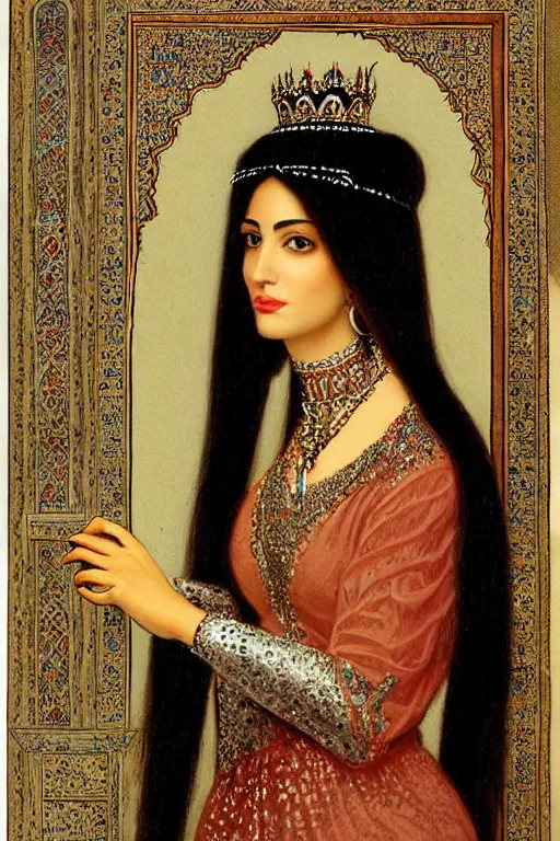 Image similar to Portrait of a Persian Princess who is an architect, beautiful princess, architect