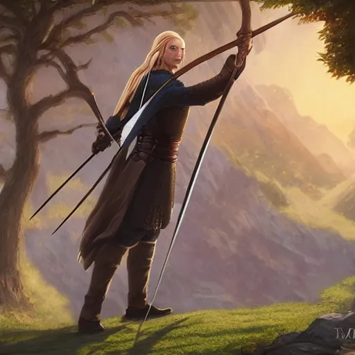 Prompt: Legolas depicted as a muppet, extra detailed, digital illustration, by Makoto Shinkai and thomas kinkade, digital painting, Matte painting, trending on artstation and unreal engine