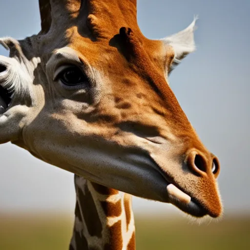 Image similar to a human - giraffe hybrid, wildlife photography