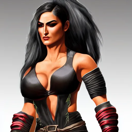 Image similar to Nikki Bella as mortal kombat character, realistic, detailed, 8K, artstation , film grain,