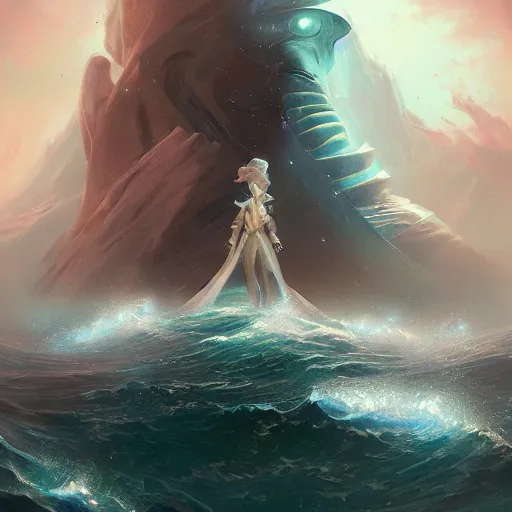 Image similar to a mind forever voyaging, fantasy, sea, cosmos, endlessness, bayard wu