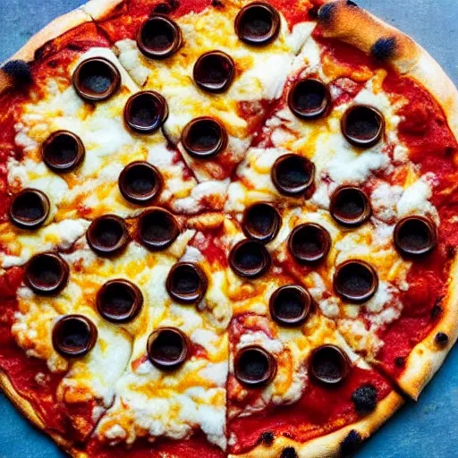 Image similar to Photo of a pizza with Snoop Dogg topping.