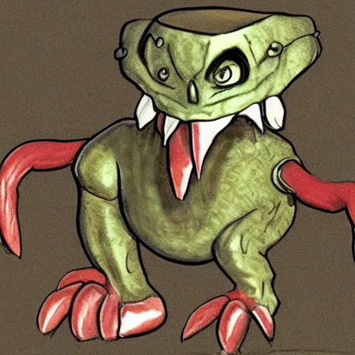 Prompt: concept art of scrag from quake 1 9 9 6 video game