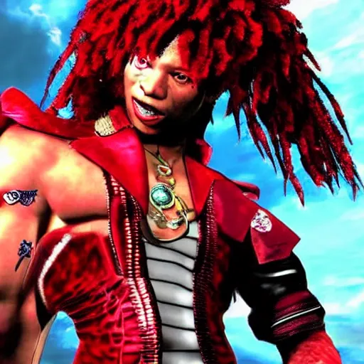 Prompt: trippie redd, as a character in tekken