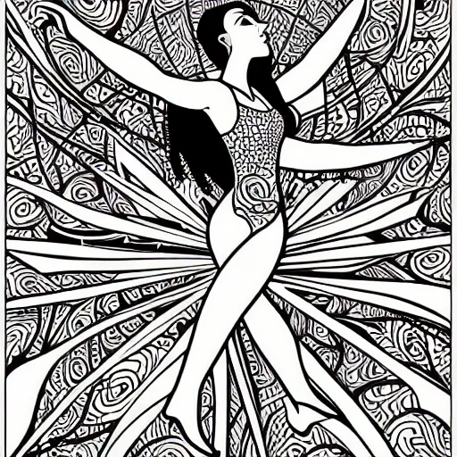 Prompt: a vector illustration of a beautiful woman dancing by laurel d austin, complex shading, highly detailed, adobe illustrator, digital art, trending on artstation