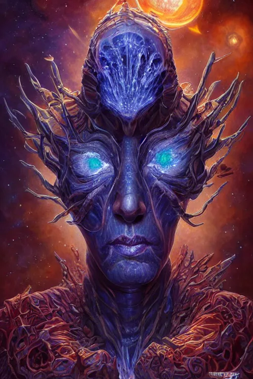 Prompt: beautiful oil painting with high detail of a wise Space ent made of stars and plasma, hybrid from dungeons and dragons and art direction by James Cameron ;by artgerm; wayne reynolds art station; cinematic quality character render; low angle; ultra high quality model; production quality cinema model; escher hand