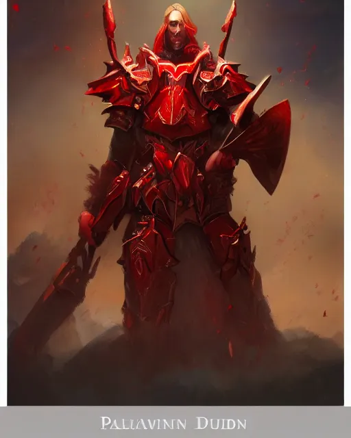 Image similar to paladin red, fantasy art, trending on artstation