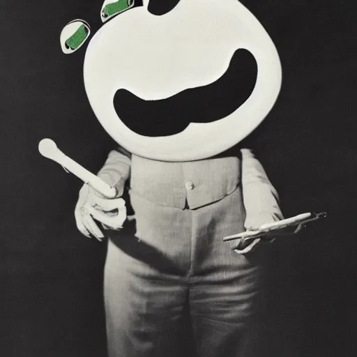 Prompt: portrait of Pepe the frog with salvadore dali mustache, photography by Cecil Beaton, glamorous Hollywood style lighting, black and white, photorealistic