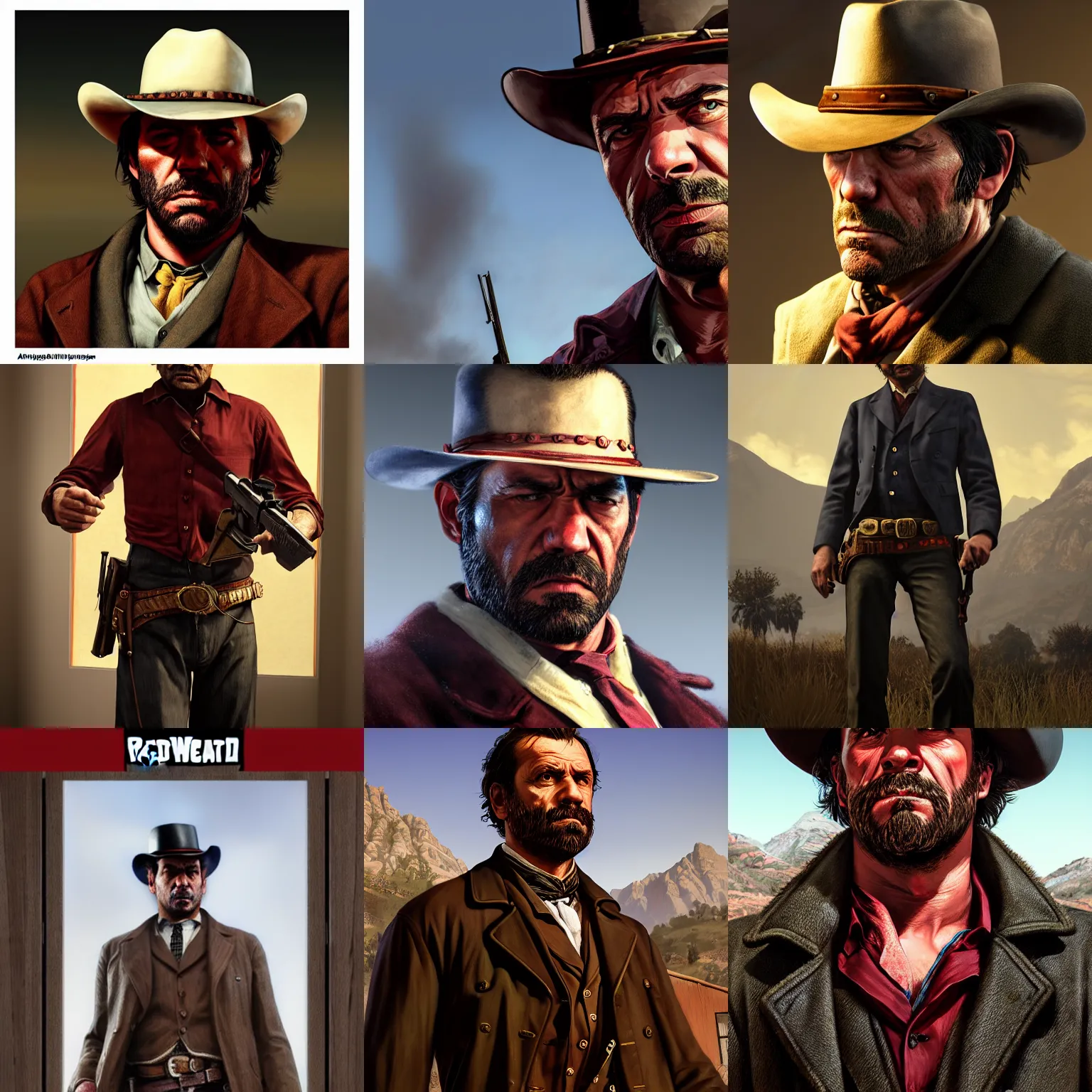 Prompt: arthrur morgan from the game red dead redmption 2,GTA V cover art by stephen bliss,photorealiatic,hyperdetailed,hyperrealistic,studio lighting,studio photography,professional photography,professional lighting,detailed face,3 point lighting,4k,digital art,ultra realistic,ultra detailed,art by greg rutkowski,dramatic