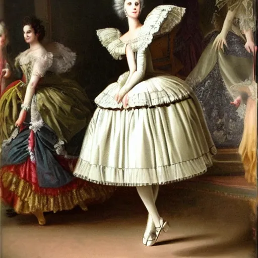 Image similar to a great dance were all guest wear dresses from the marie-antoinette era