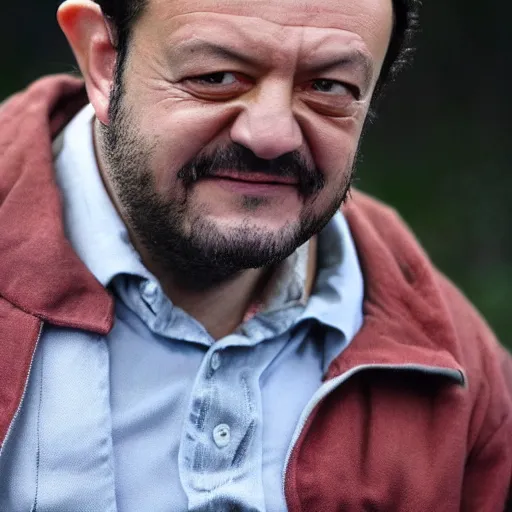 Image similar to photo of matteo salvini as gollum from lord of the rings, highly detailed