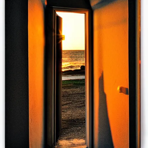 Prompt: sunset through an open door by jeffery smith